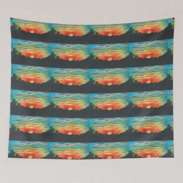 Item preview, Cloudy Rainbow Sunset/Sunrise Acrylic Painting designed and sold by ArtAFT.