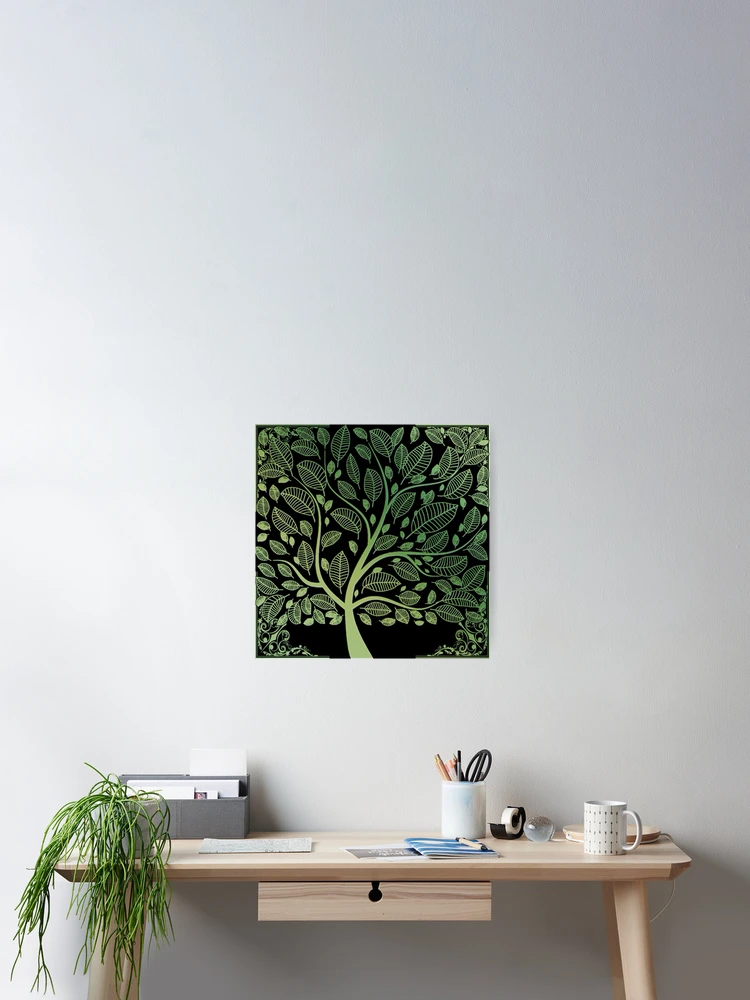 Thumbnail 2 of 3, Poster, Gradient Green Tree Pattern designed and sold by TheEndlessStore.