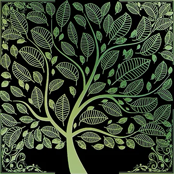 Artwork thumbnail, Gradient Green Tree Pattern by TheEndlessStore