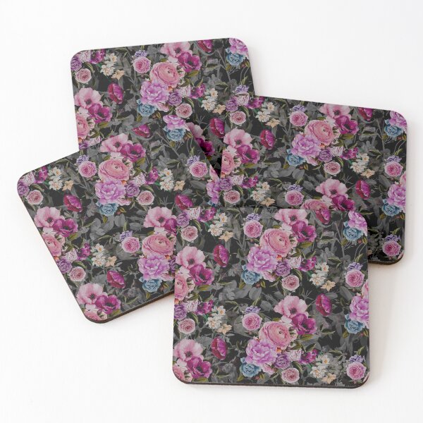 Item preview, Stylish blooming floral paradise, roses and flowers, botanical pattern, flowers illustration, plants pattern, grey floral designed and sold by ZeinabTaha.
