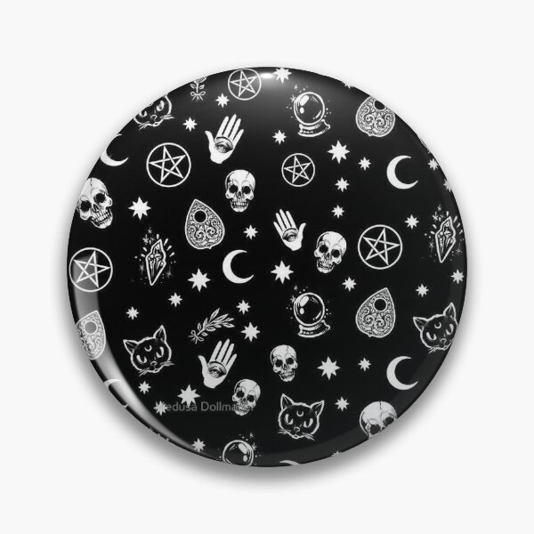 Item preview, Spooky Oujia Planchette Witchy Cat Moon And Skull Pattern designed and sold by BeansproutArtAK.