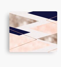 Roségold französische Marine geometrisch Leinwanddruck