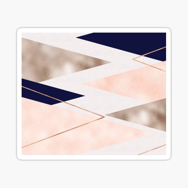 Item preview, Rose gold french navy geometric designed and sold by peggieprints.