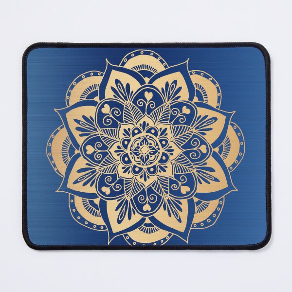 Item preview, Blue and Gold Flower Mandala designed and sold by Julie Erin Designs.