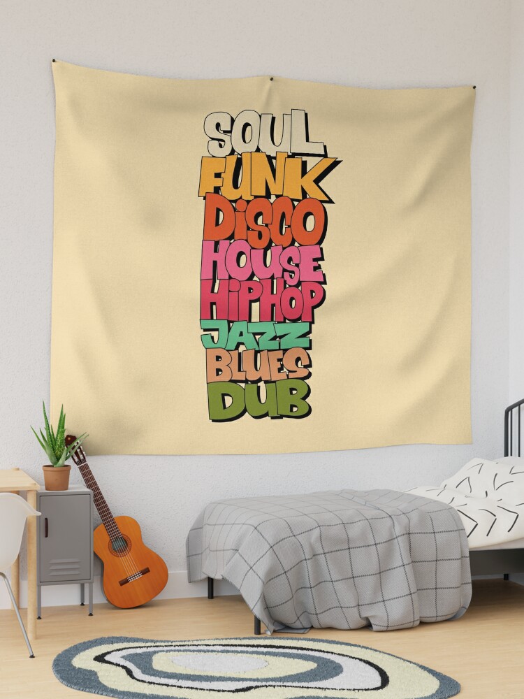 Soul Funk Disco House. Funky music genre design. pastel colors. Poster by  Boogosh