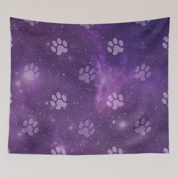 Item preview, purple galaxy pattern with dog and cat paw print designed and sold by Beeroclock.