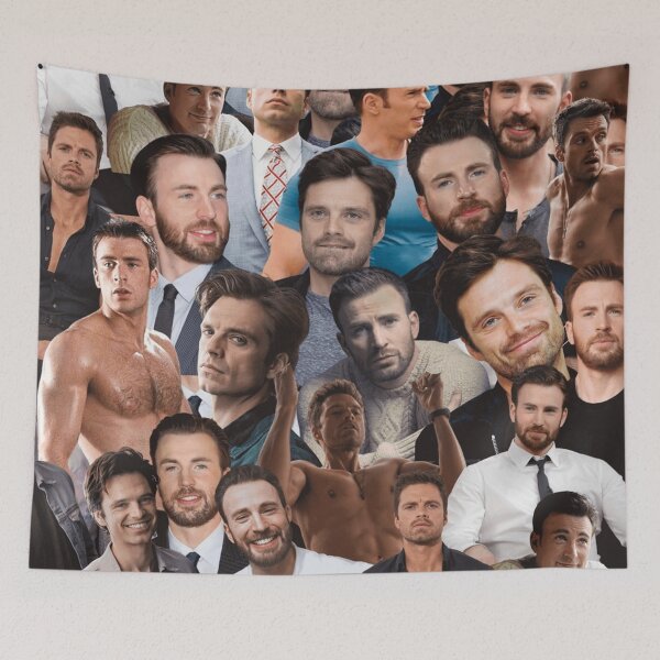 Item preview, sebastian stan and chris evans photo collage designed and sold by haxtonilnilesx.