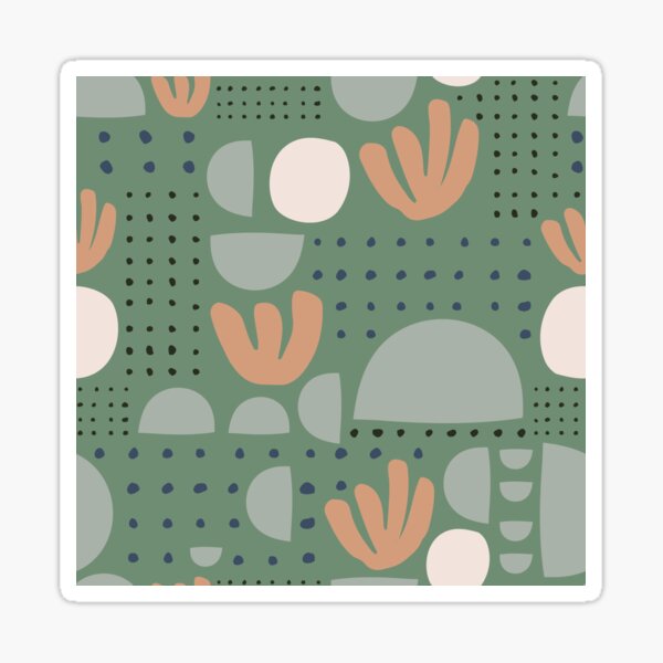 Mod Shapes + Dots - Green Sticker