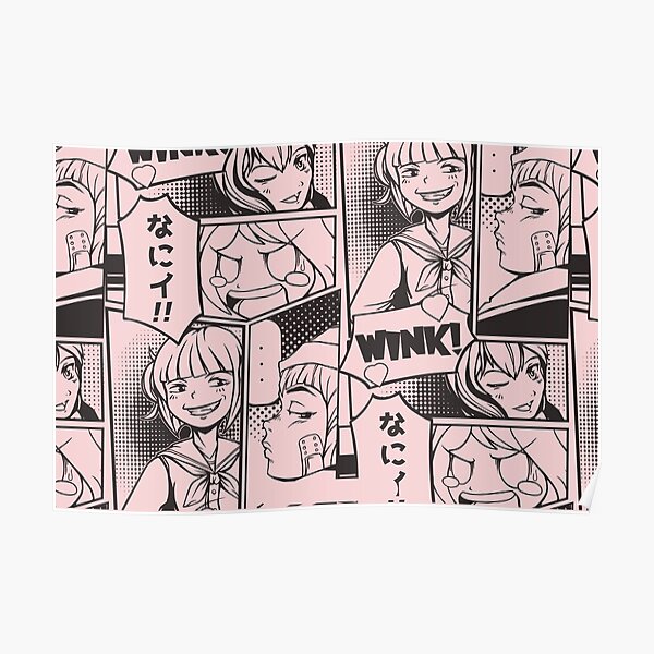 "Anime comic girl " Poster for Sale by Tonickay Redbubble