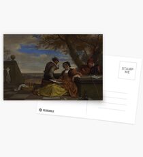 Jan Steen - Two Men And A Young Woman Making Music On A Terrace Postcards