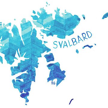 Artwork thumbnail, Svalbard Map Sticker by SharlaPaints
