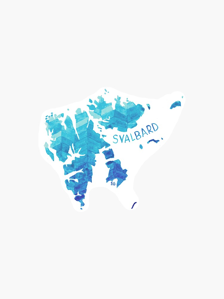 Thumbnail 3 of 3, Sticker, Svalbard Map Sticker designed and sold by SharlaPaints.