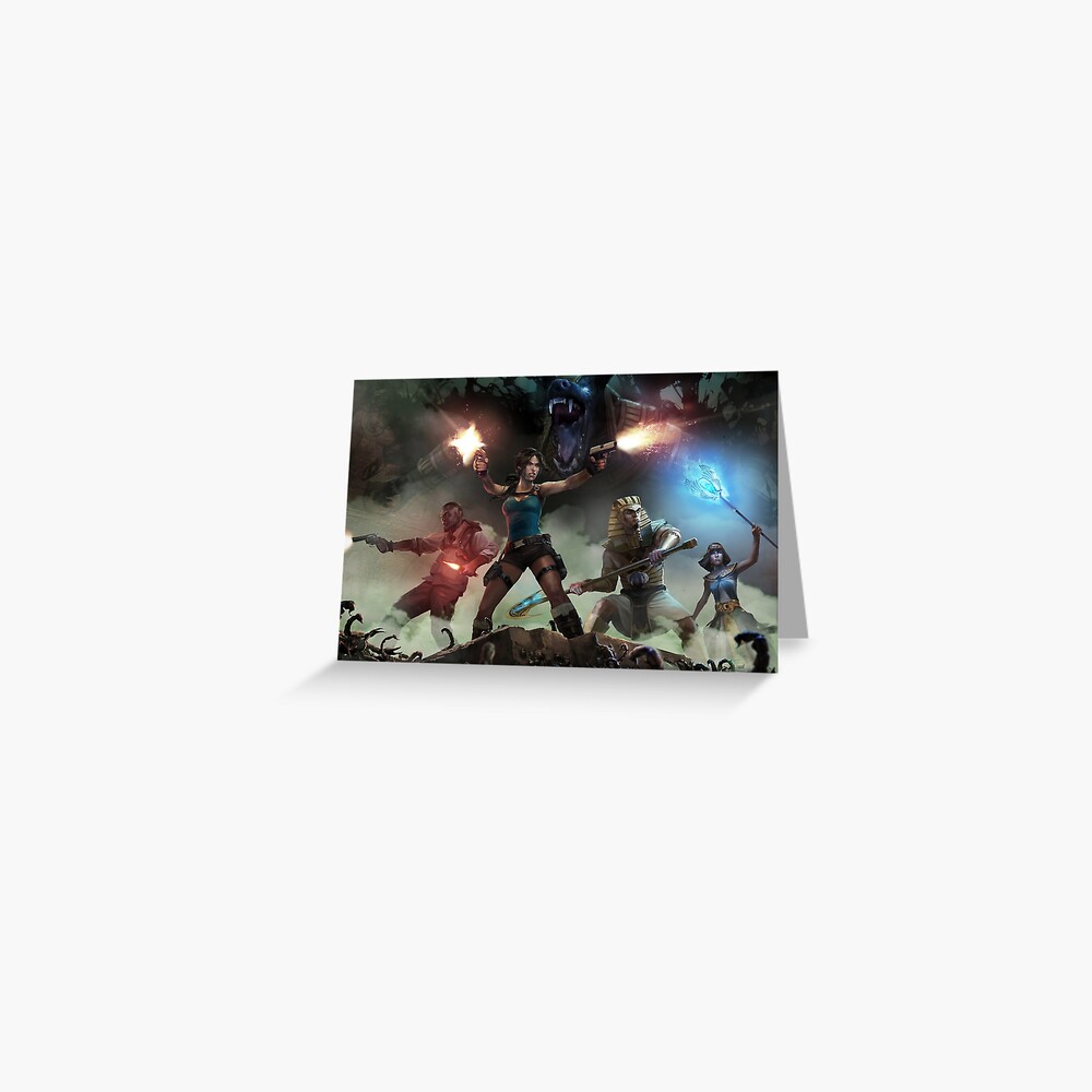 Lara Croft And The Temple Of Osiris Greeting Card By Happyjain Redbubble - roblox galaxy osiris