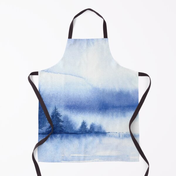 Item preview, Dripping Blue Misty Forest Watercolor Painting designed and sold by hatimelhag.