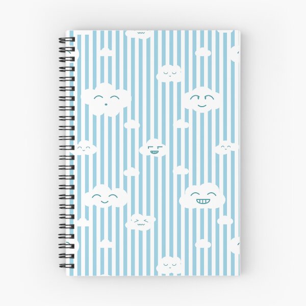 Item preview, White Clouds Face in Light Blue Stripes Pattern designed and sold by Moyanana.