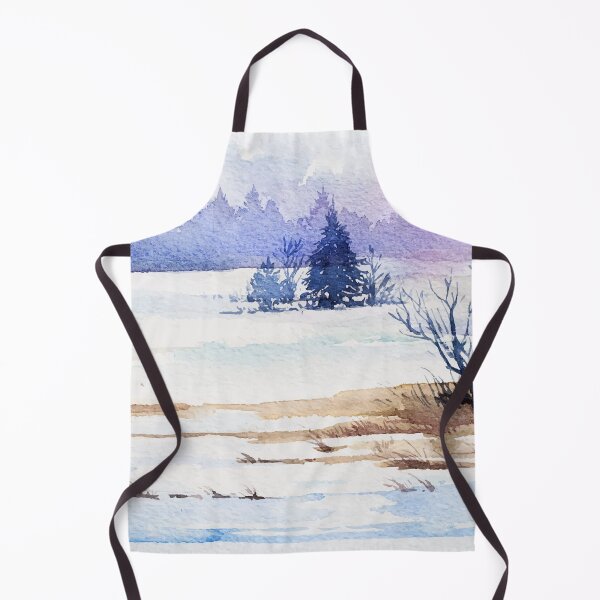 Item preview, Hand-drawn Winter Landscape Watercolor illustration designed and sold by hatimelhag.