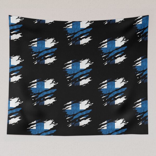 Item preview, Finland - national flag, scratches, cracks designed and sold by Mohja-Design.