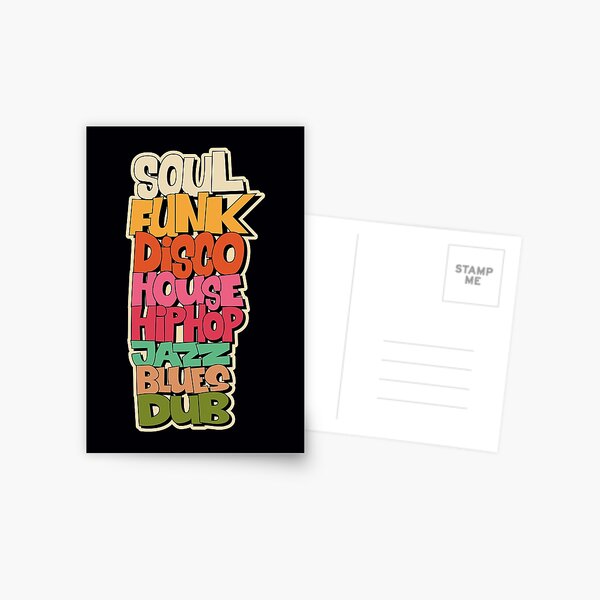 Soul Funk Disco House. Funky music genre design. shades of blue. | Poster