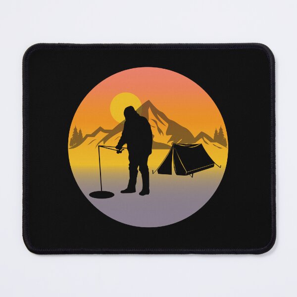 Item preview, Ice Fishing Fisher Winter Camping Camp Tent Mountain Nature designed and sold by CuteDesigns1.