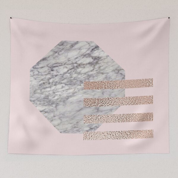 Item preview, Abstract layered geo shapes - blush rose gold designed and sold by peggieprints.