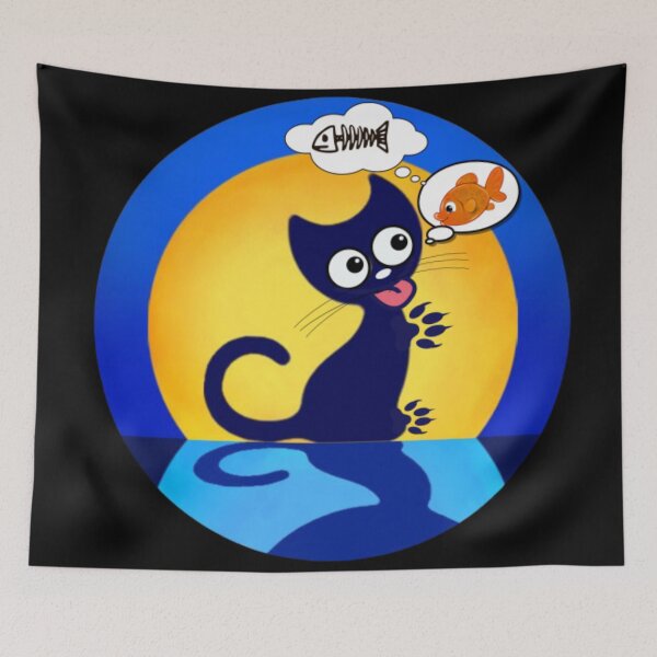 Item preview, Halloween Cat and Fish designed and sold by Artistic Mind.