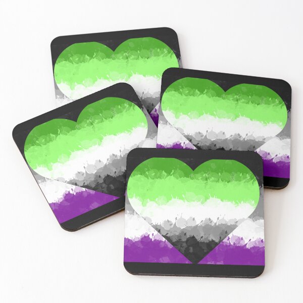 Item preview, LGBTQ+ Asexual/Aromantic Pride Flag designed and sold by DuckvilleStudio.