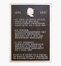 Sherlock Holmes metal print board of Reichenbach falls Photographic Print