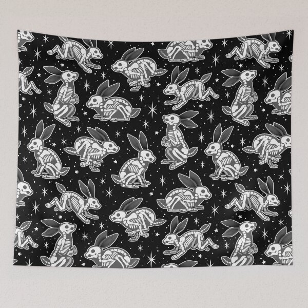 Item preview,  Rabbit Skeletons Gray on Black designed and sold by Paisley Yazel.