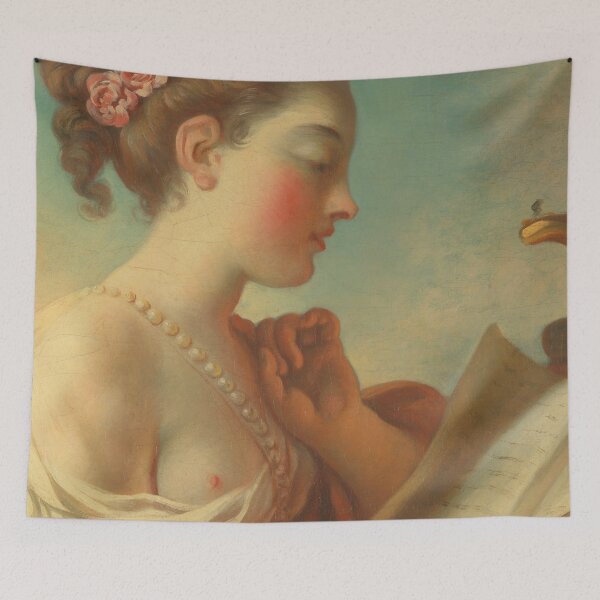 Item preview, Scantily clad stylised woman reading designed and sold by Vintage Designs +.
