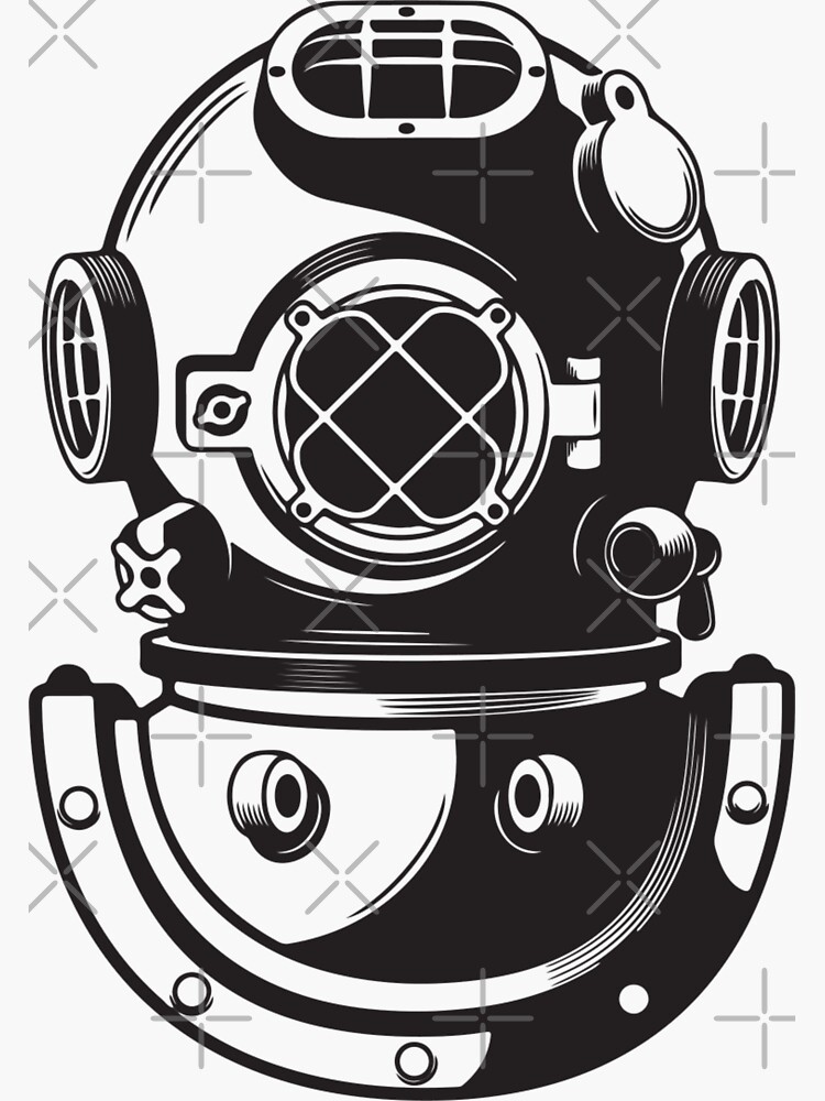 "Dive Helmet" Sticker by WiltWilde Redbubble