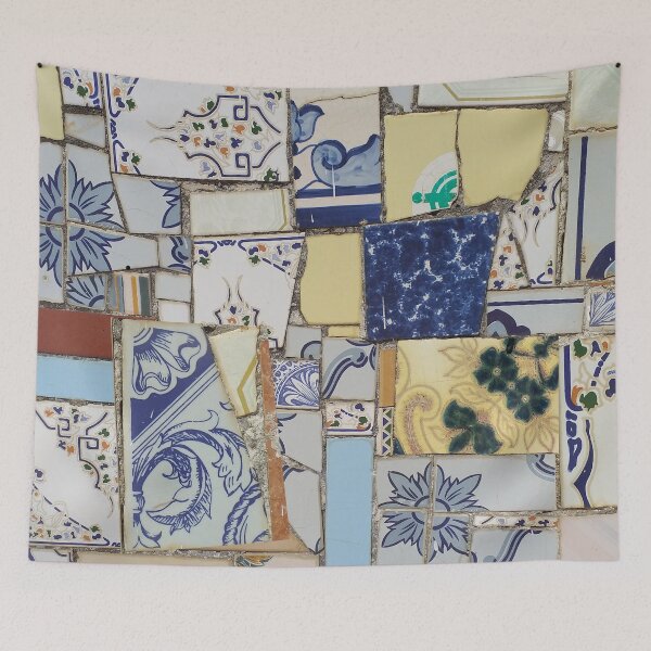 Item preview, Broken decorative ceramic tiles patchwork designed and sold by Anna Lemos.
