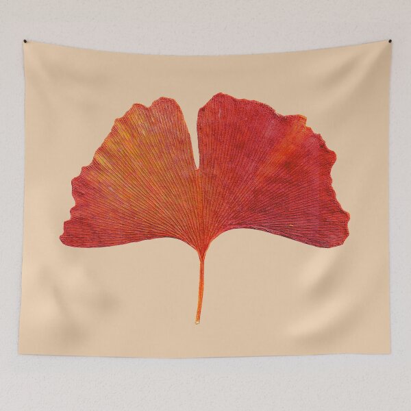 Item preview, Red Orange Ginkgo Biloba Fall Autumn Leaf  designed and sold by badlydrawnbabe.