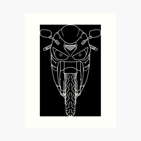 Kawasaki ZX6R Ninja white lines front best t-shirt design