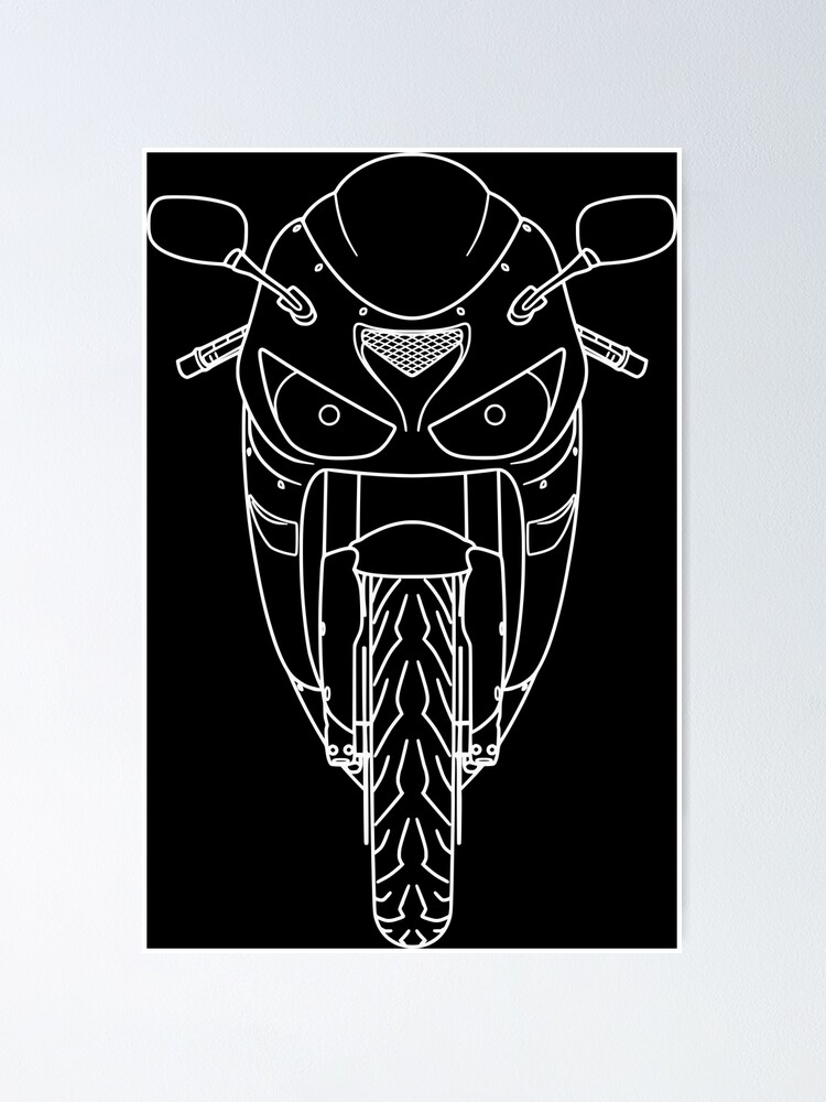 Kawasaki ZX6R Ninja white lines front best t-shirt design