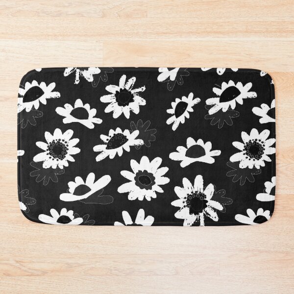 Item preview, Retro 1960's Black-And-White Trendy Floral Pattern designed and sold by DEC02.