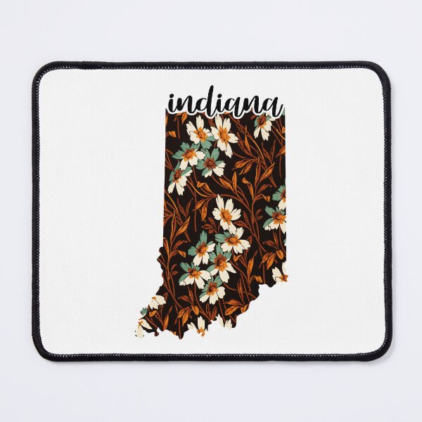 Item preview, Floral Map of USA States Indiana - Map of Indiana designed and sold by AmethystMurad.
