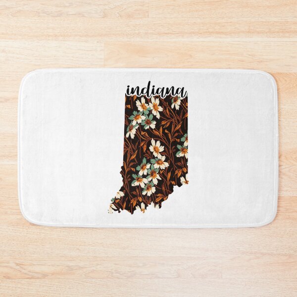 Item preview, Floral Map of USA States Indiana - Map of Indiana designed and sold by AmethystMurad.