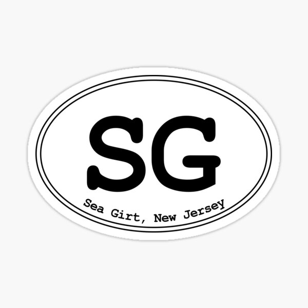 "SG Sea Girt Oval Design" Sticker for Sale by dodgemdesigns Redbubble