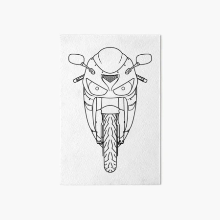 Kawasaki ZX6R Ninja black lines front best t-shirt design | Art Board Print