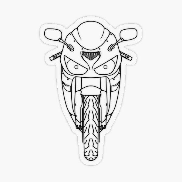 Kawasaki ZX6R Ninja black lines front best t-shirt design | Art Board Print