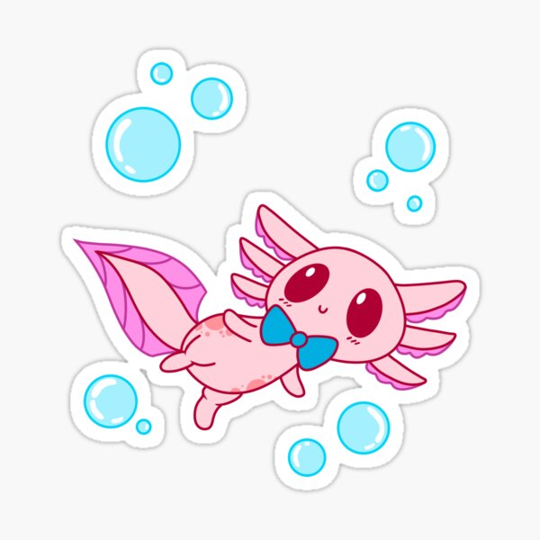 Swimming Alfy the Axolotl Sticker