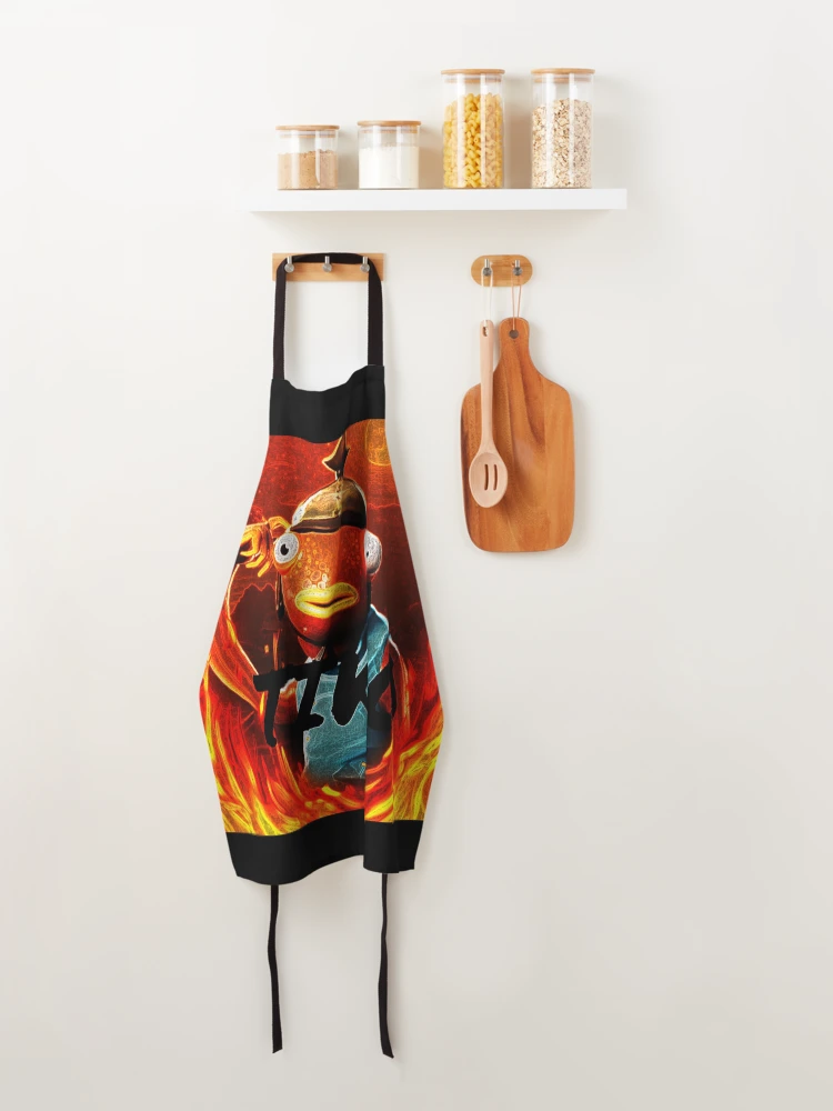 Thumbnail 4 of 6, Apron, Orange Fishy Tikko designed and sold by Raeex.