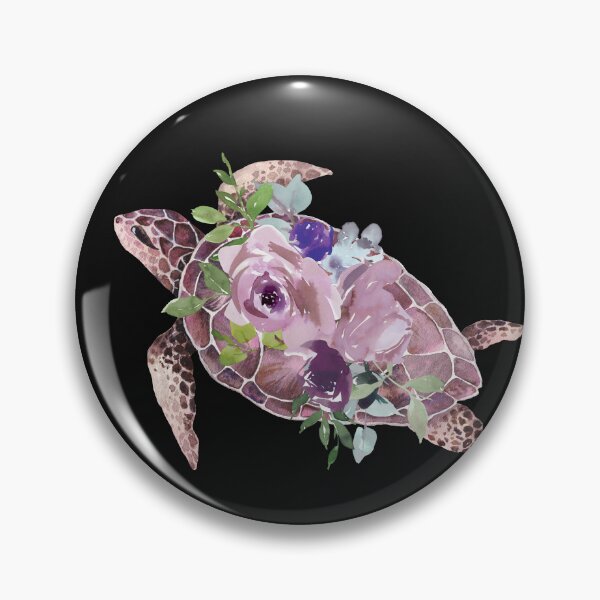 Item preview, Watercolor Floral Sea Turtle designed and sold by HappyLifeCreate.
