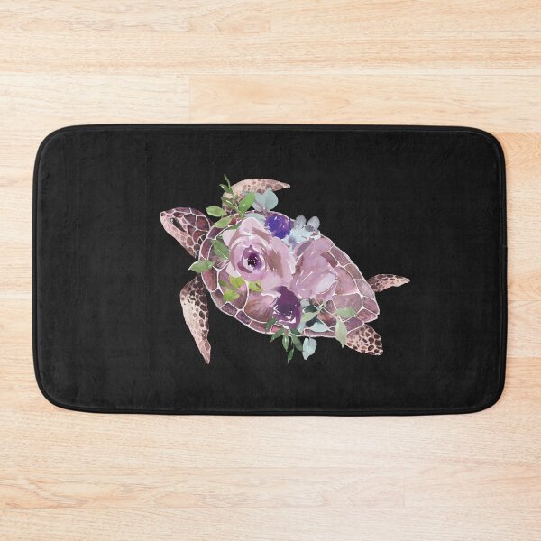 Item preview, Watercolor Floral Sea Turtle designed and sold by HappyLifeCreate.