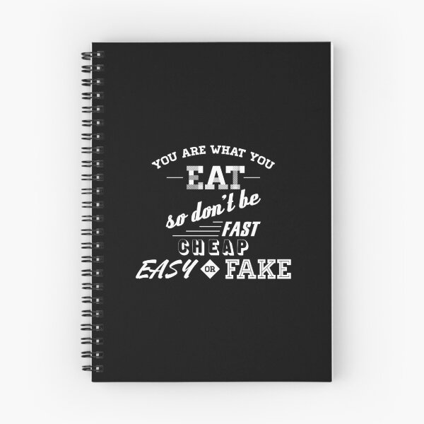 Aperçu de l'œuvre Vous êtes ce que vous mangez, alors ne soyez pas rapide, pas cher, facile ou faux, impression de typographie vintage avec citation. créée et vendue par Gomolach.