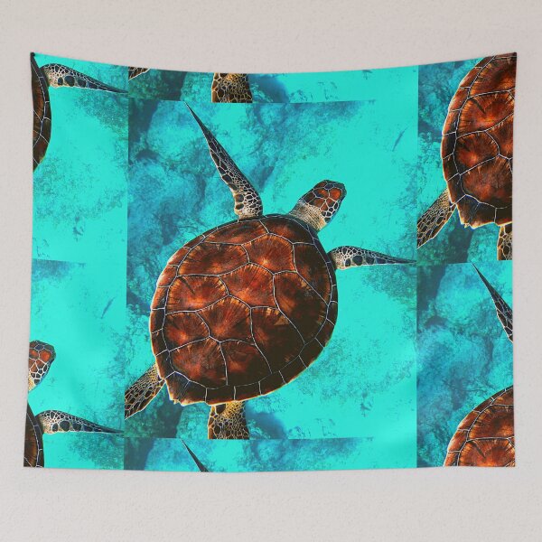 Item preview, Tropical green sea turtle turquoise ocean designed and sold by dylan150488.