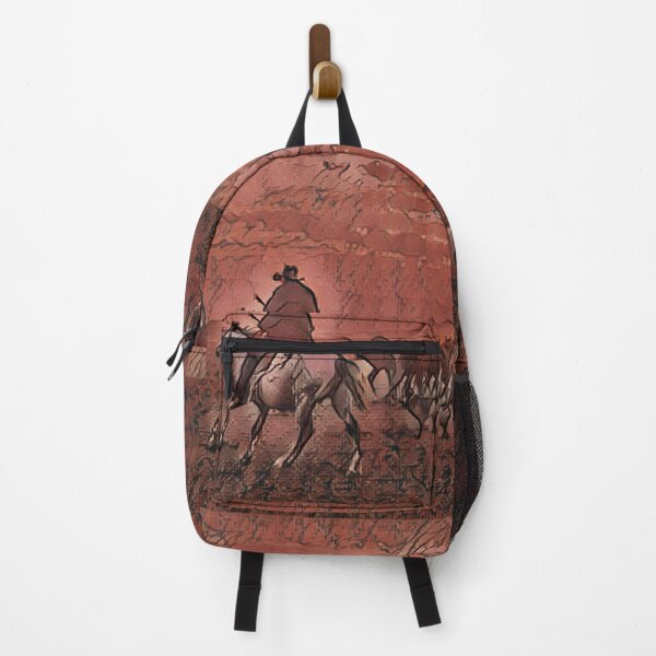 Item preview, Cowboy Horse Roundup in Red tones designed and sold by No1Equestrian.