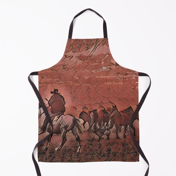 Item preview, Cowboy Horse Roundup in Red tones designed and sold by No1Equestrian.