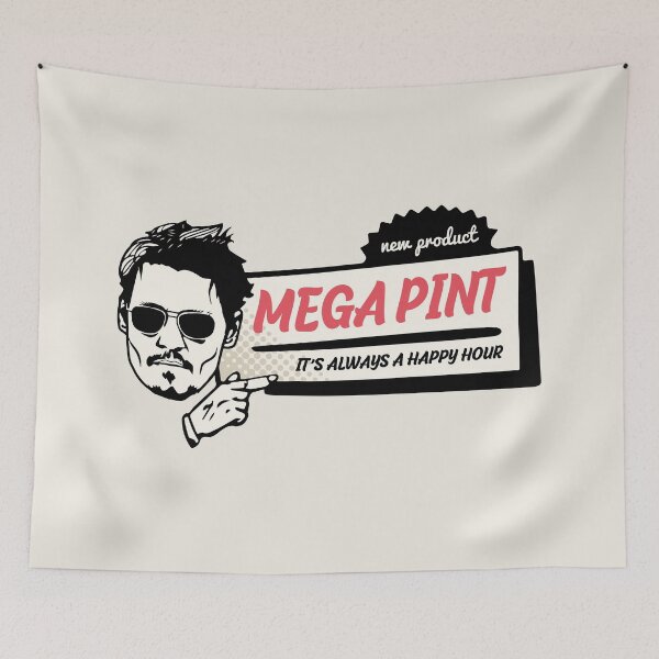Item preview, A Mega Pint - Johnny Depp Happy Hour designed and sold by retrippy.