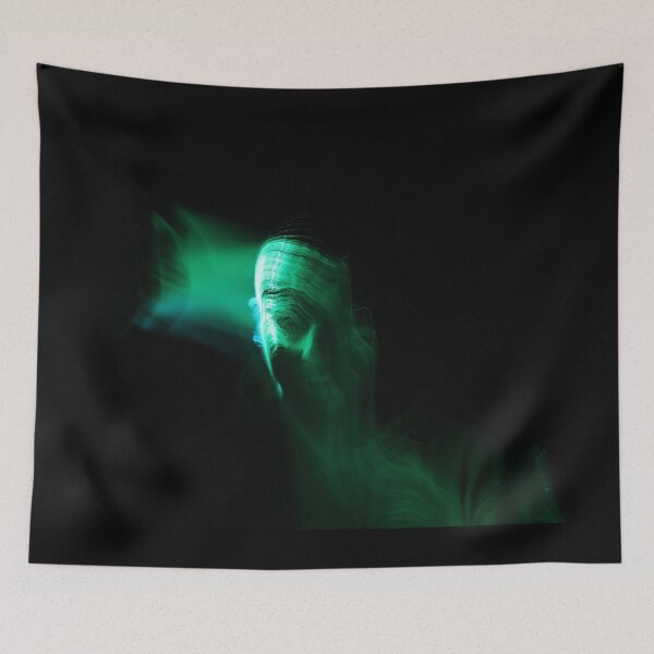 Item preview, Green long exposure light trails on face designed and sold by viknitov.